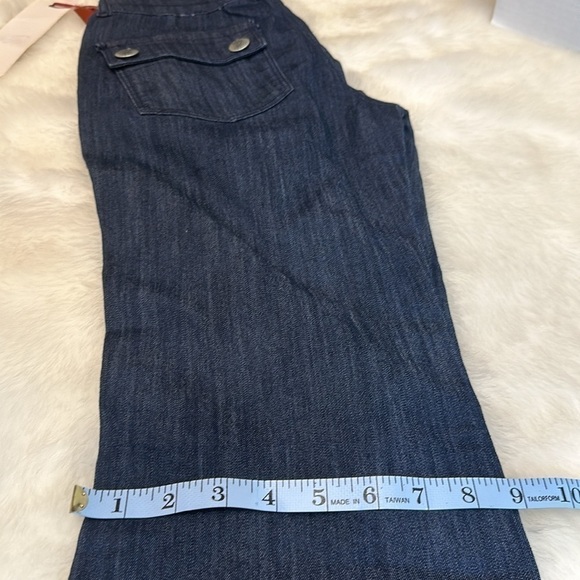 NWT Palacio Jeans Colombia Design dark blue flare bottom jeans size 1 - Picture 4 of 13